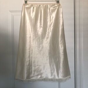 Vintage Maidenform Elegant Cream Satin Skirt